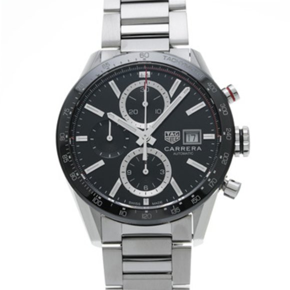 TAG Heuer Carrera Calibre 16 Chronograph CBM2110.BA0651 Black Men's Watch Aut... - Picture 1 of 6